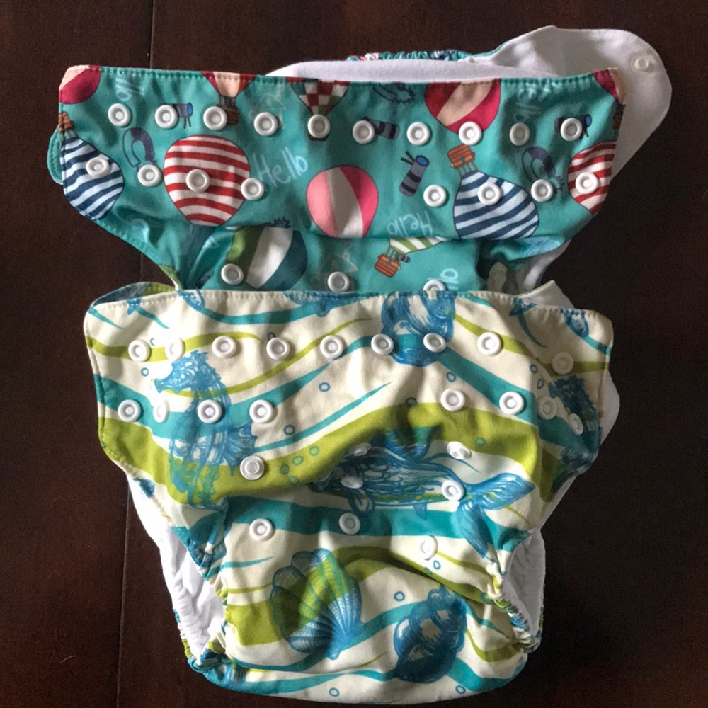 2 pack Alva pocket diapers + insert